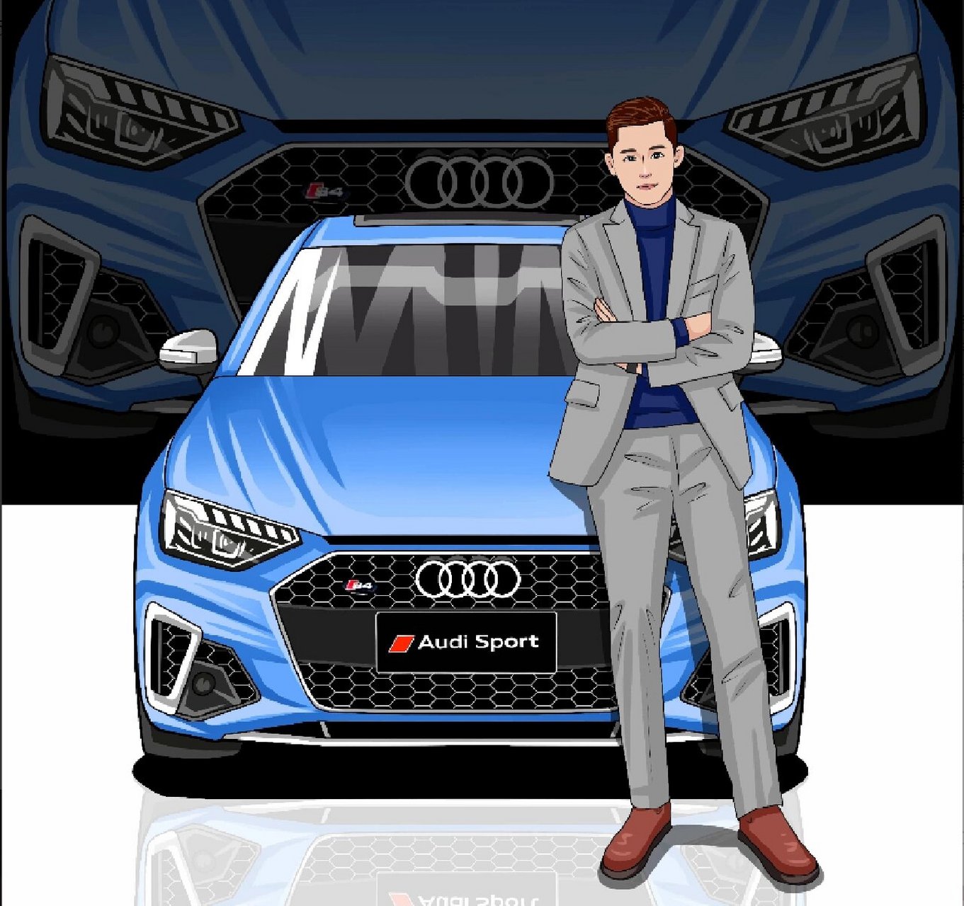 汽车头像是我们的首选 更新这组手绘汽车与人物结合的漫画专属头像,画