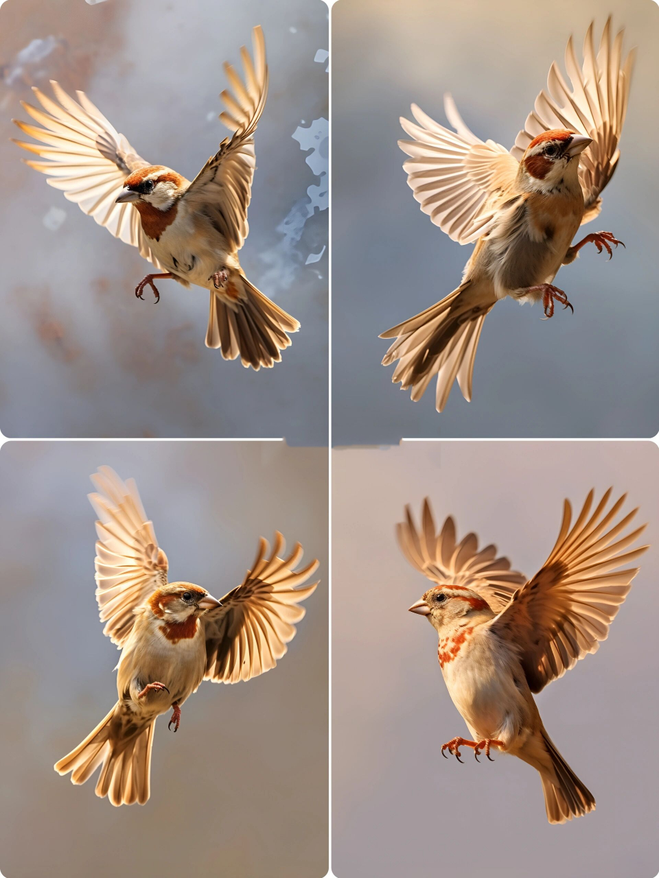千鸟荟萃//飞翔的小麻雀 #浪漫生活的记录者 麻雀是雀形目麻雀科麻雀