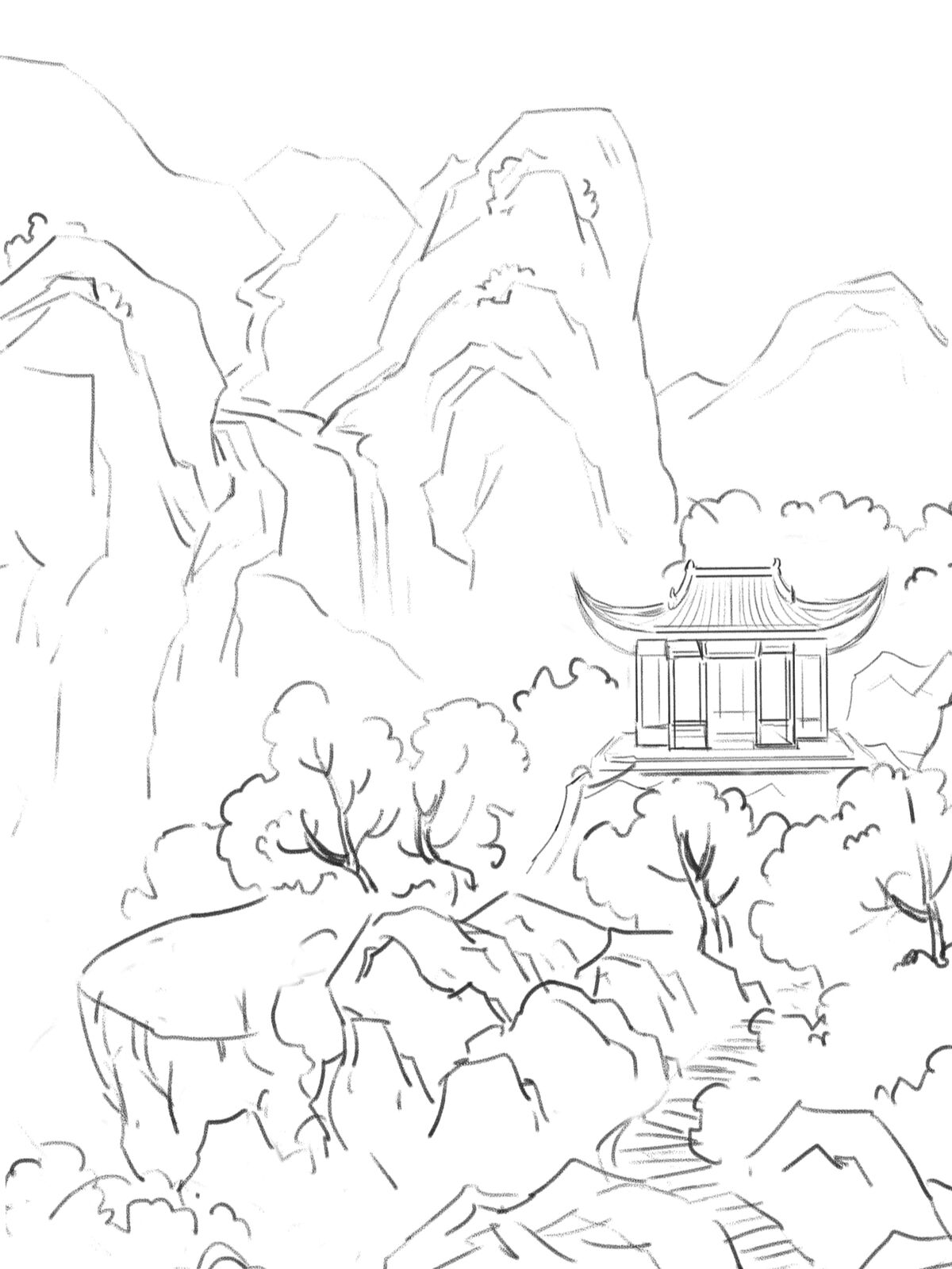 水彩手绘古诗文