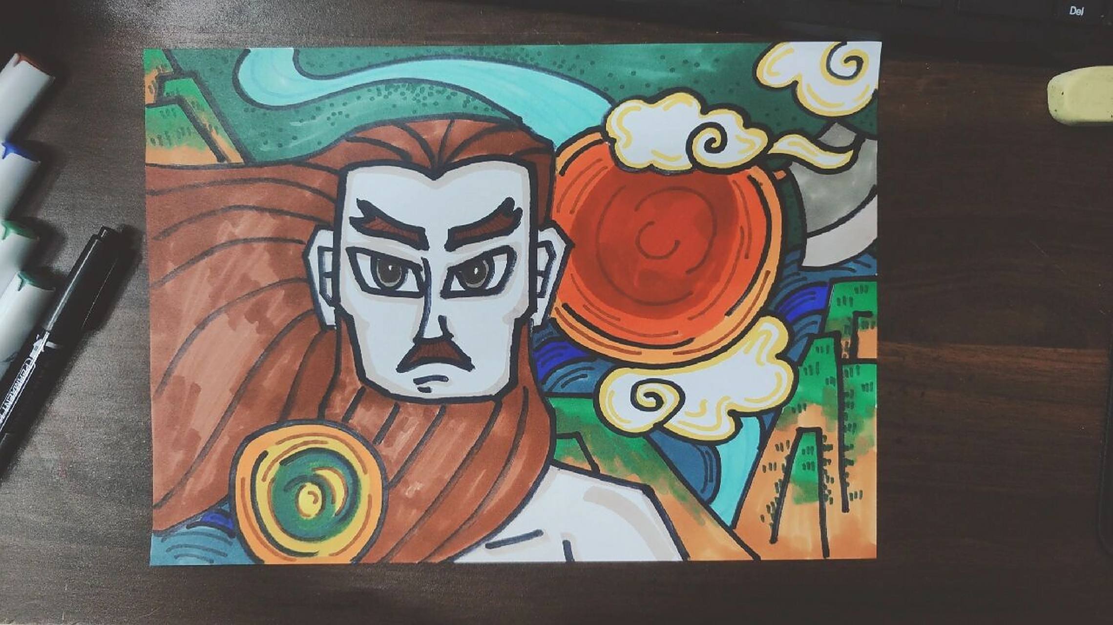 儿童画中国神话盘古开天辟地