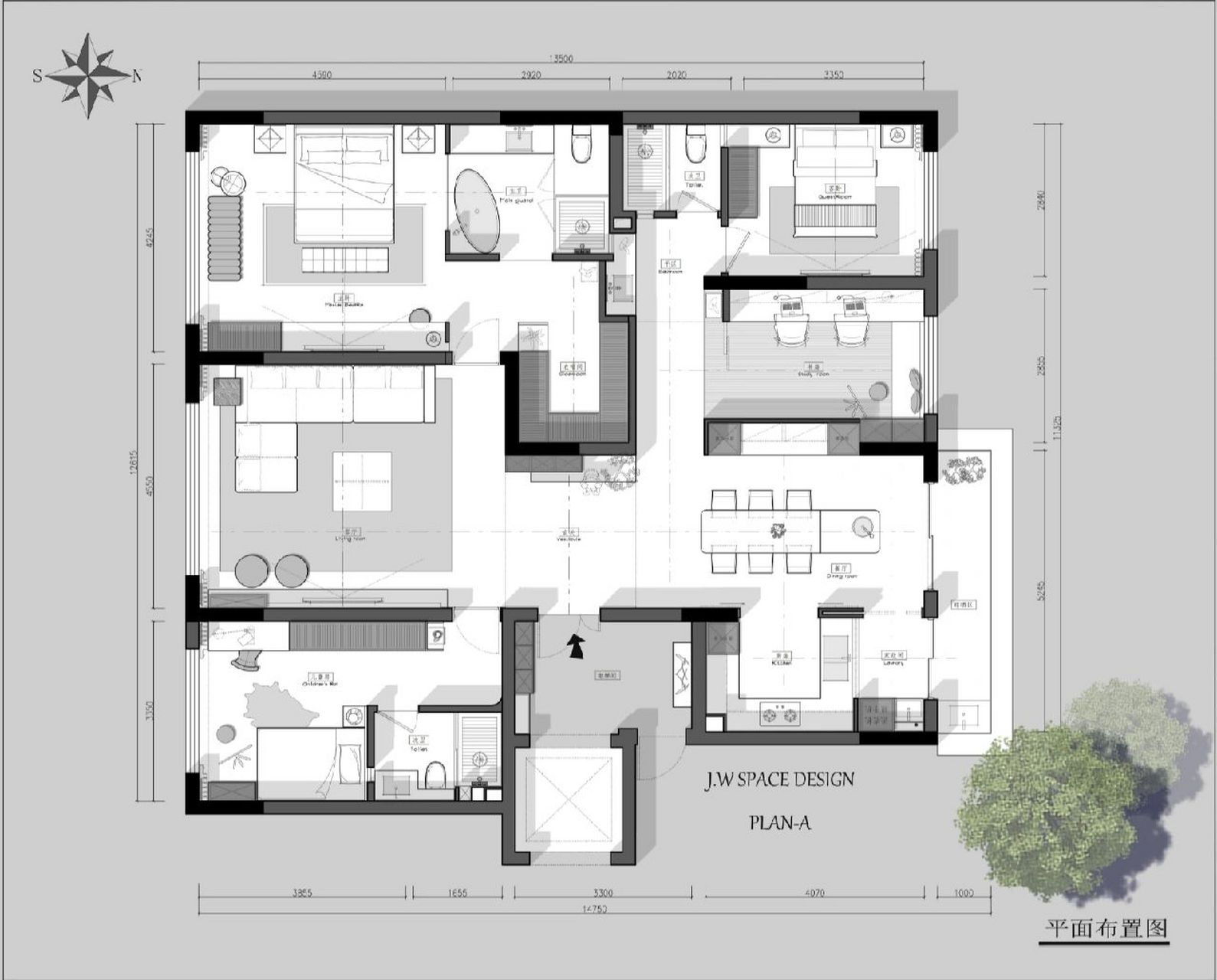 180平方自建房户型图图片