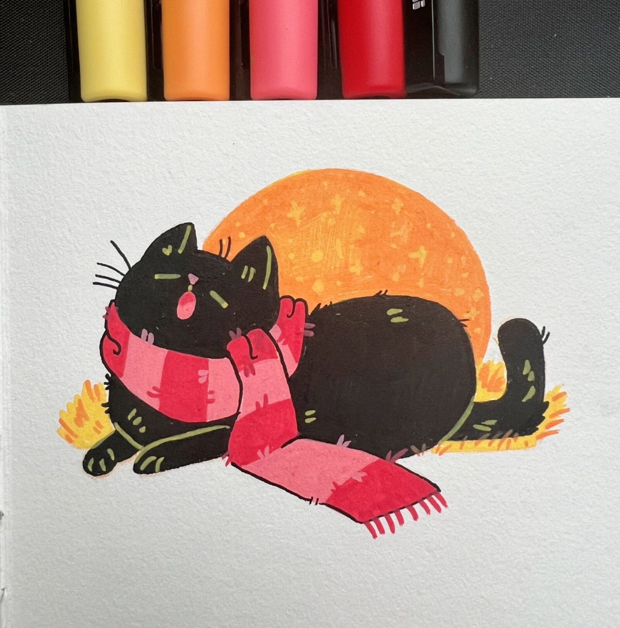 92698901猫咪|丙烯马克笔(附步骤) 临摹ins:aubryjoi 73