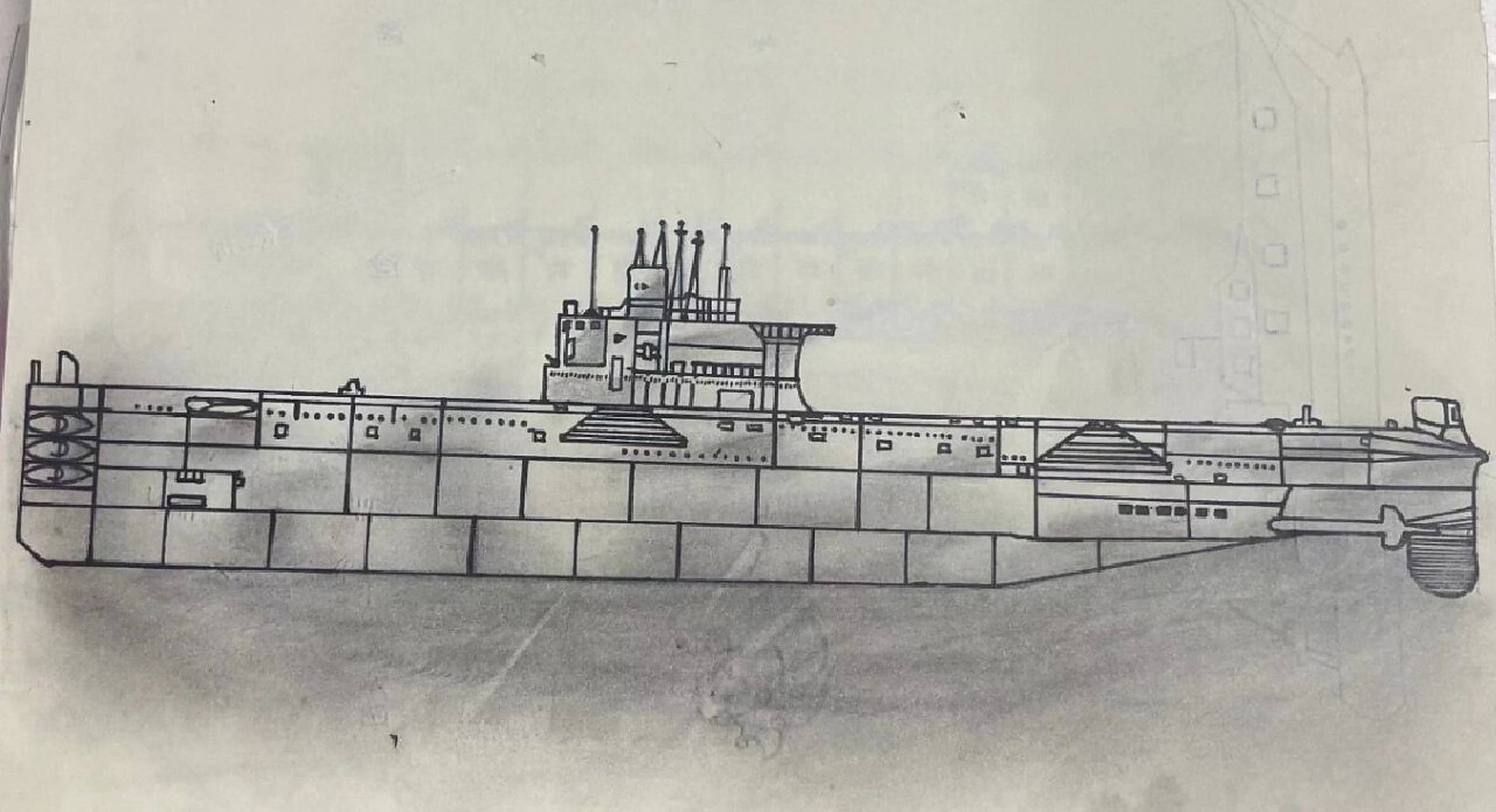 耗时七天画的核潜艇