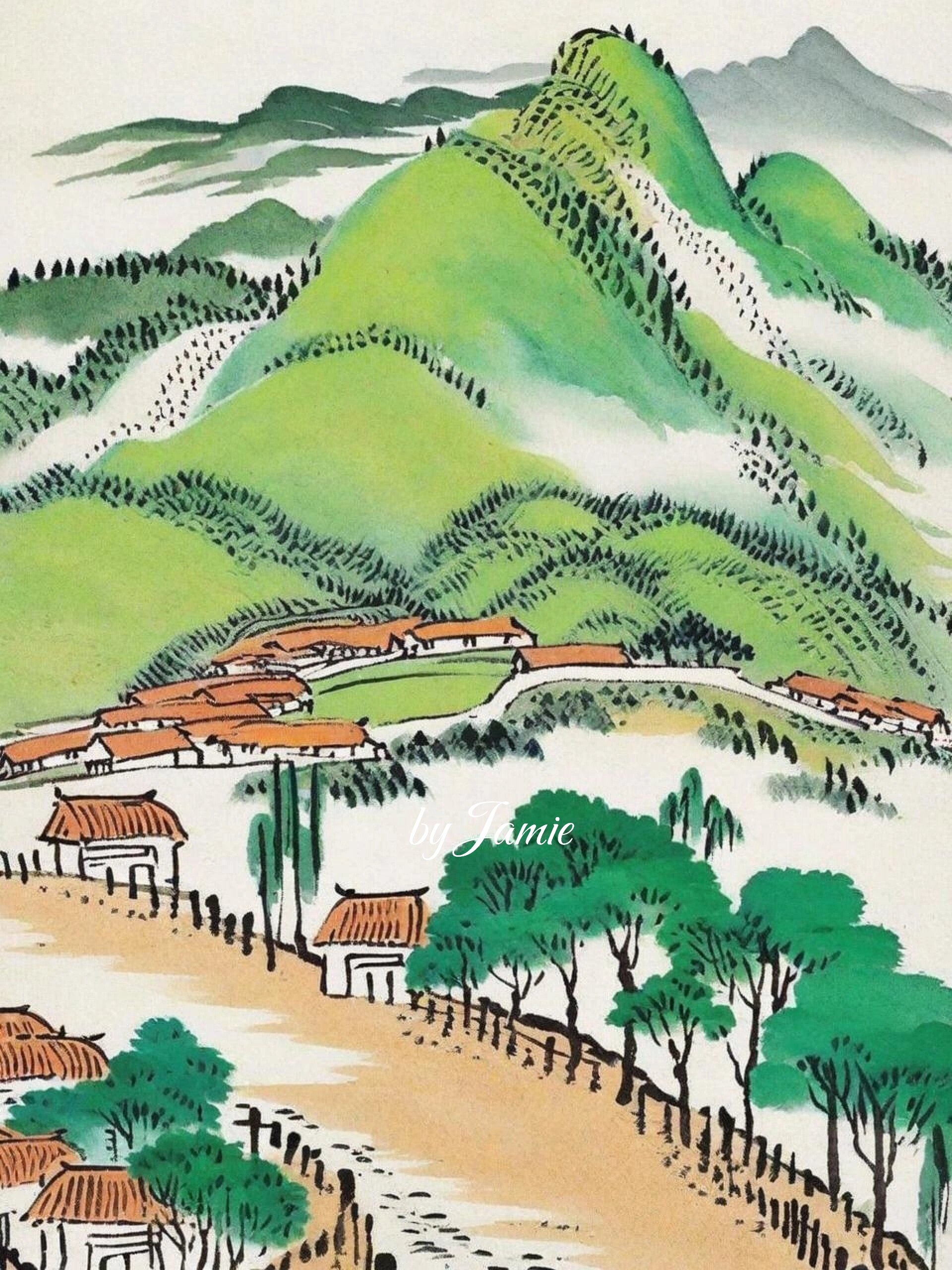 过故人庄·绿树村边合 青山郭外斜