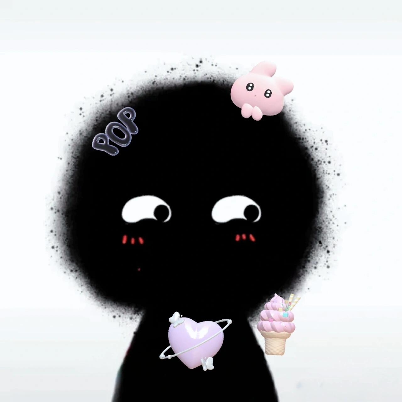 黑煤球头像礼貌拿图  奇奇怪怪没人爱