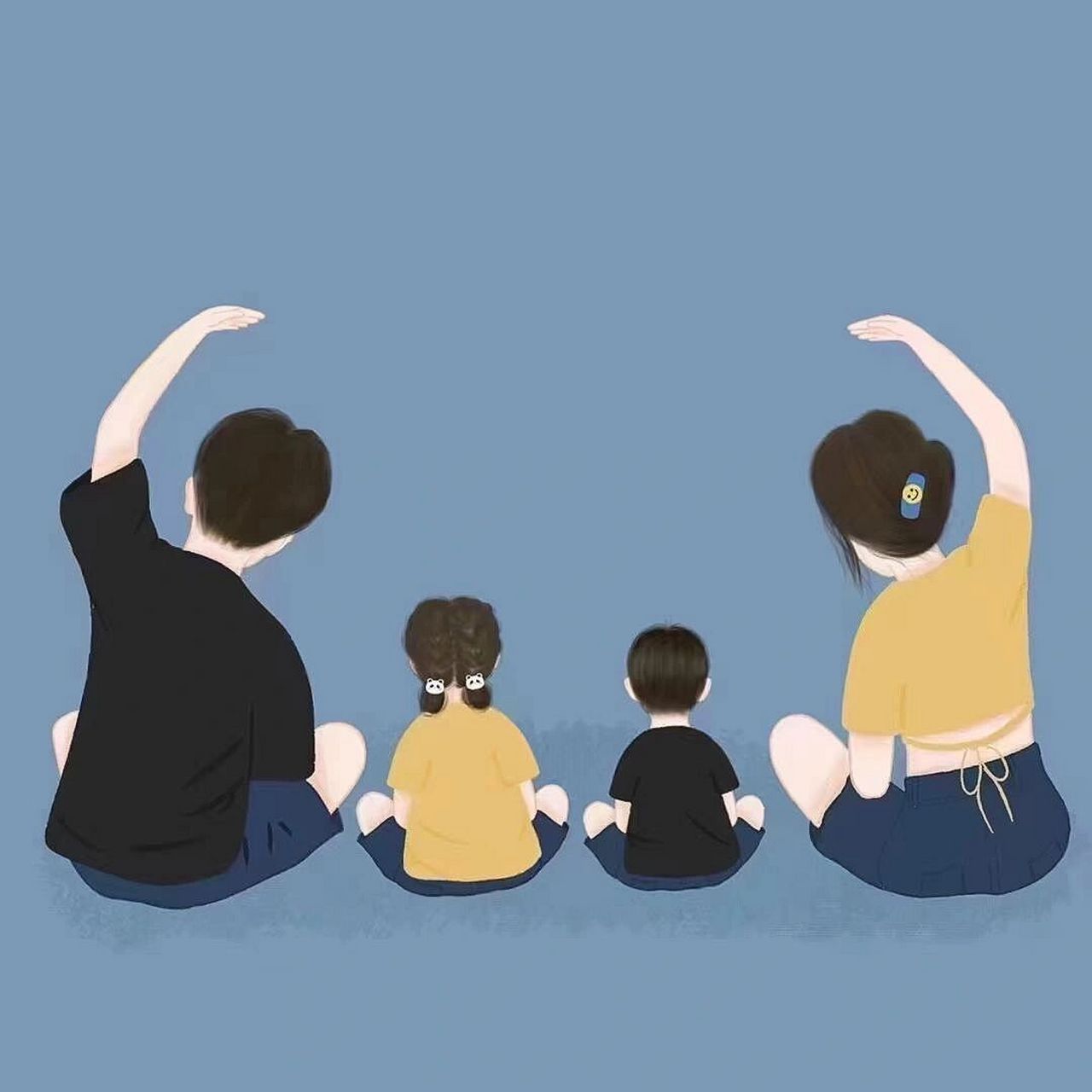 一家四口亲子头像分享