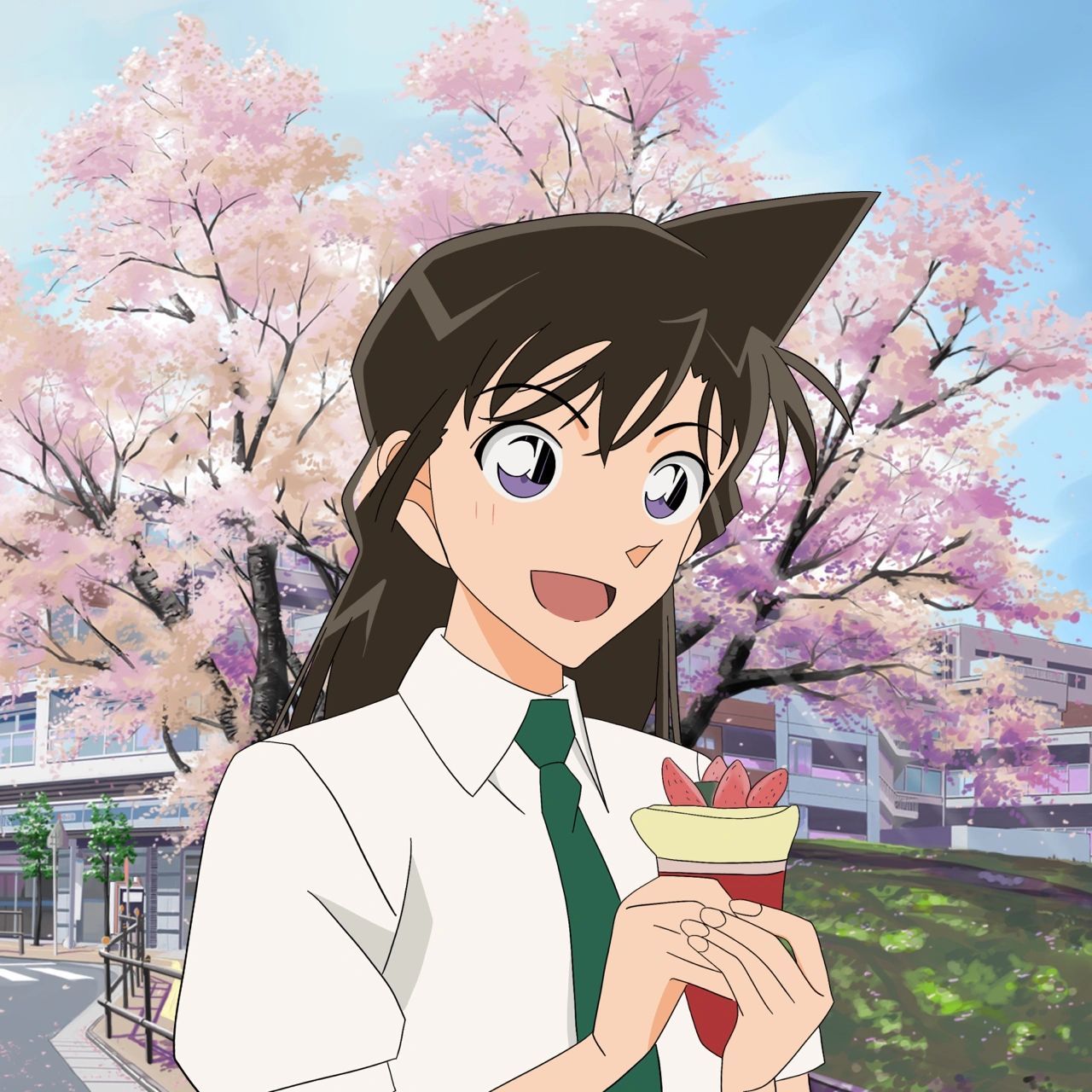 柯南画风 新一小兰无水印情侣头像91 无水印版工藤新一 毛利兰 喜欢