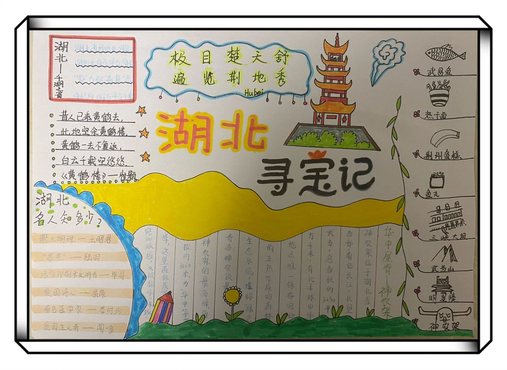 大中华寻宝记|湖北·手抄报 湖北寻宝记