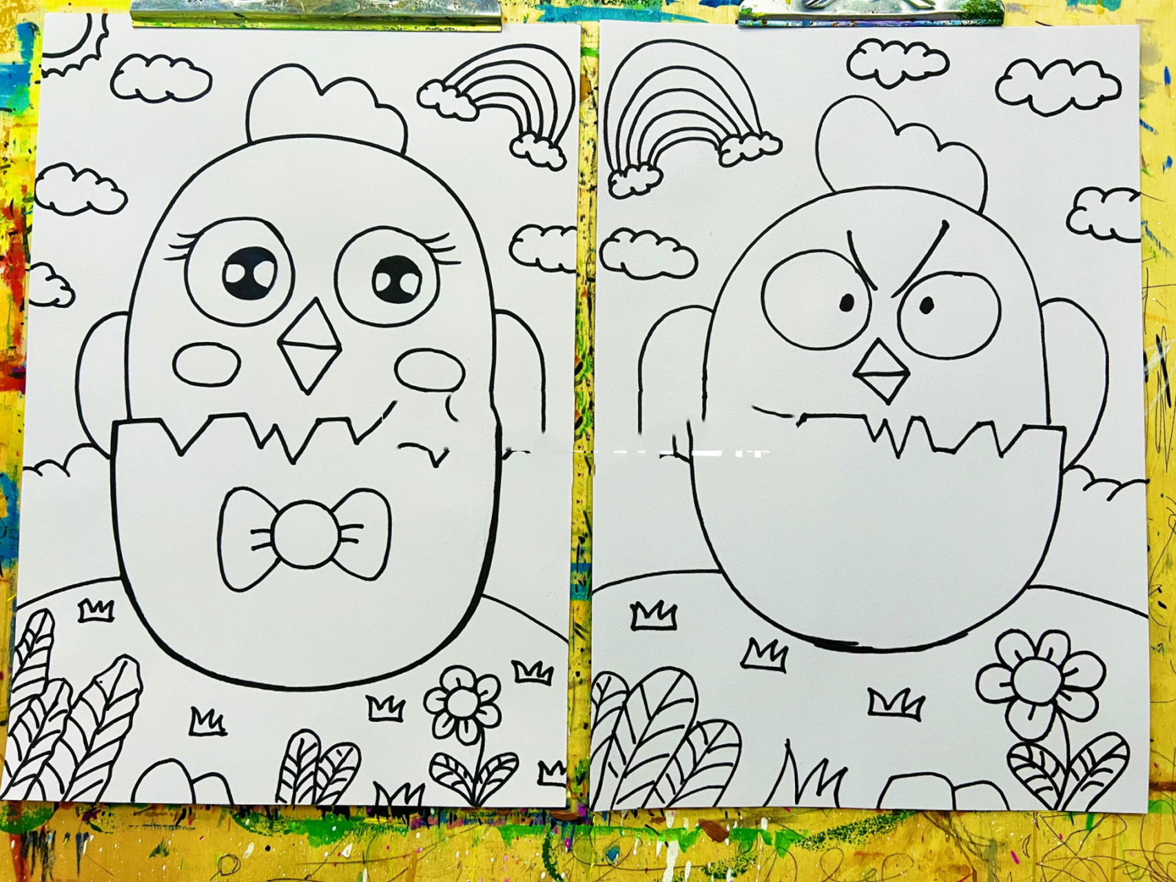 创意儿童画《出壳的小鸡》启蒙班48 适合4—5岁的宝贝哦