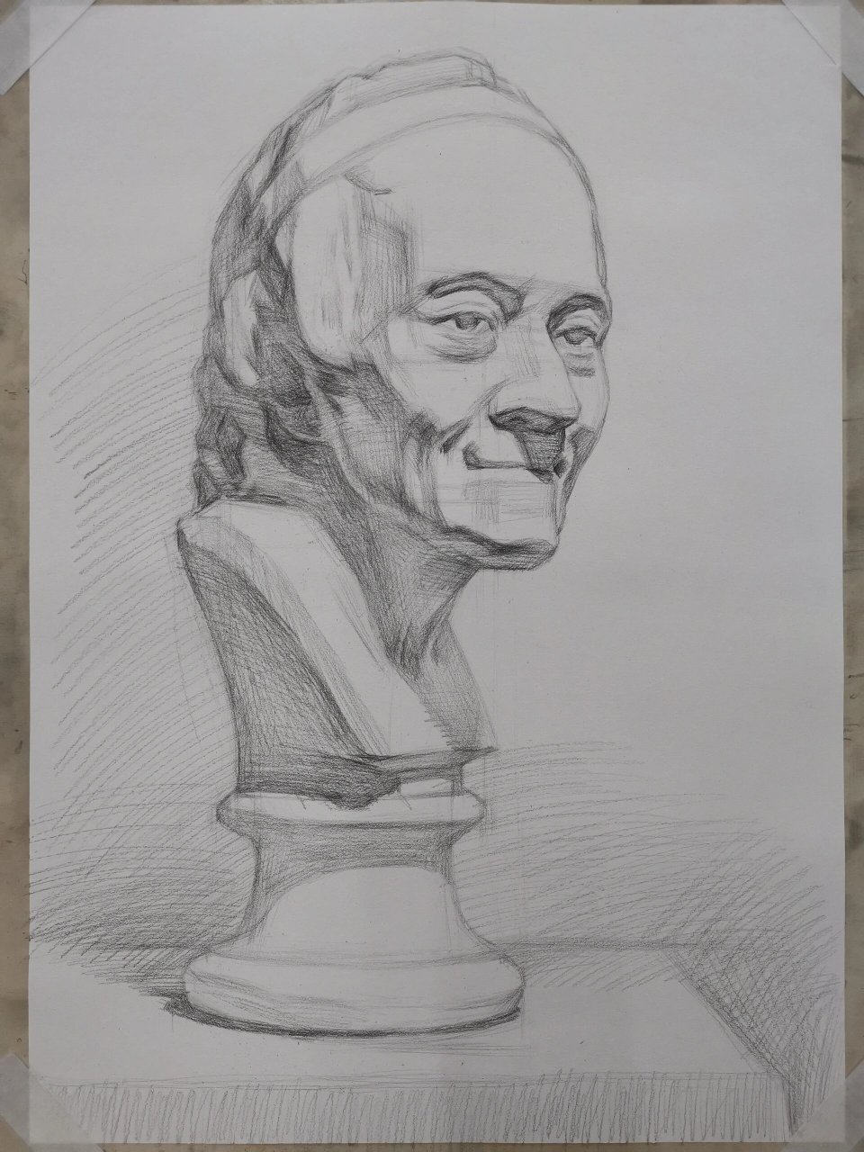 素描石膏像伏尔泰