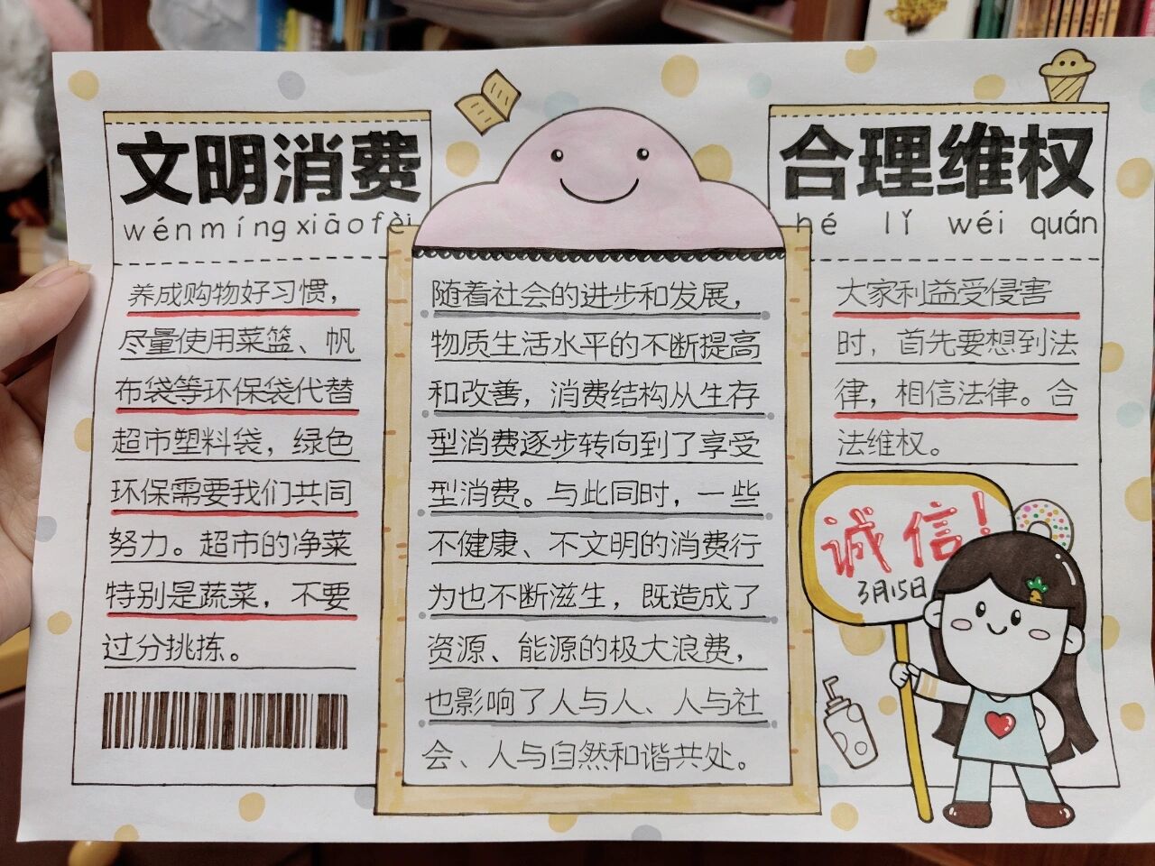 《文明消费,合理维权》手抄报