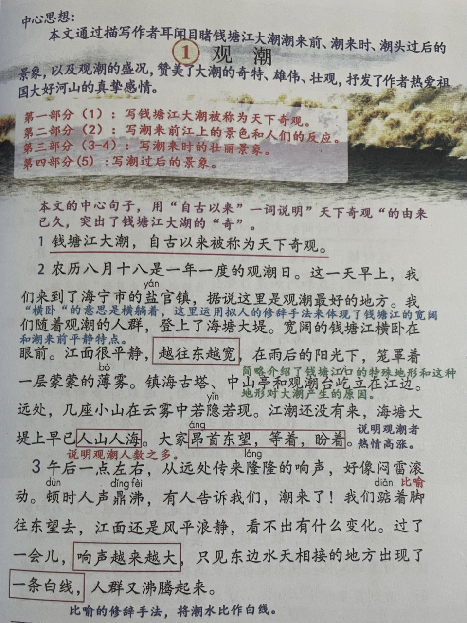 观潮 课本图片