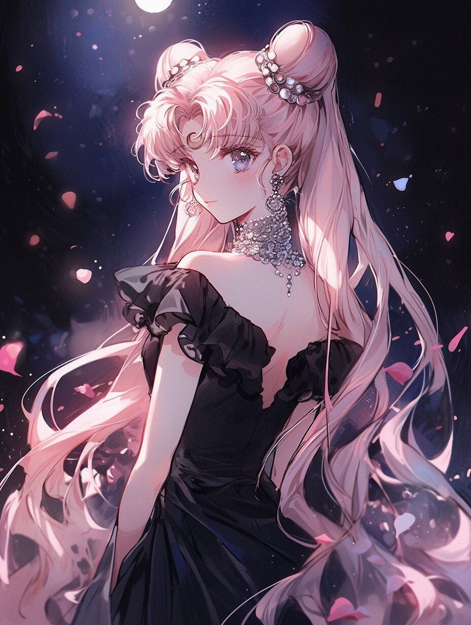 壁纸10|梦幻紫色90美少女战士爱了~ 黑紫色太美了,月野兔轻轻转过头