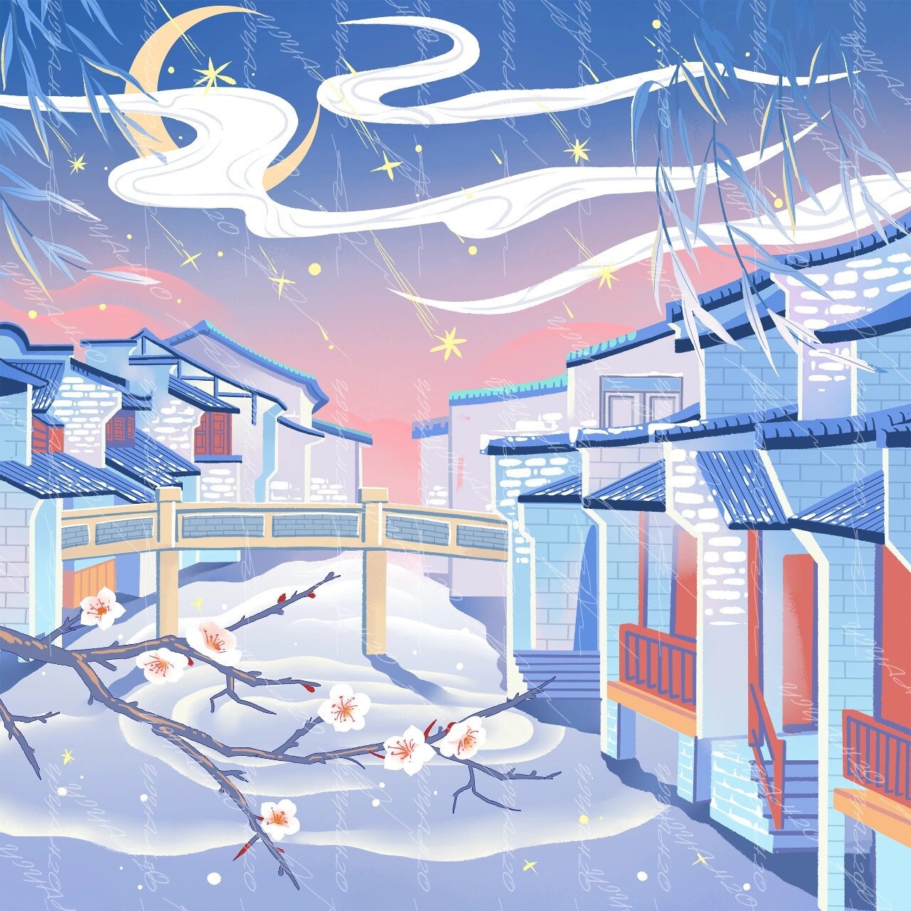 国风插画|乌镇,江南水乡