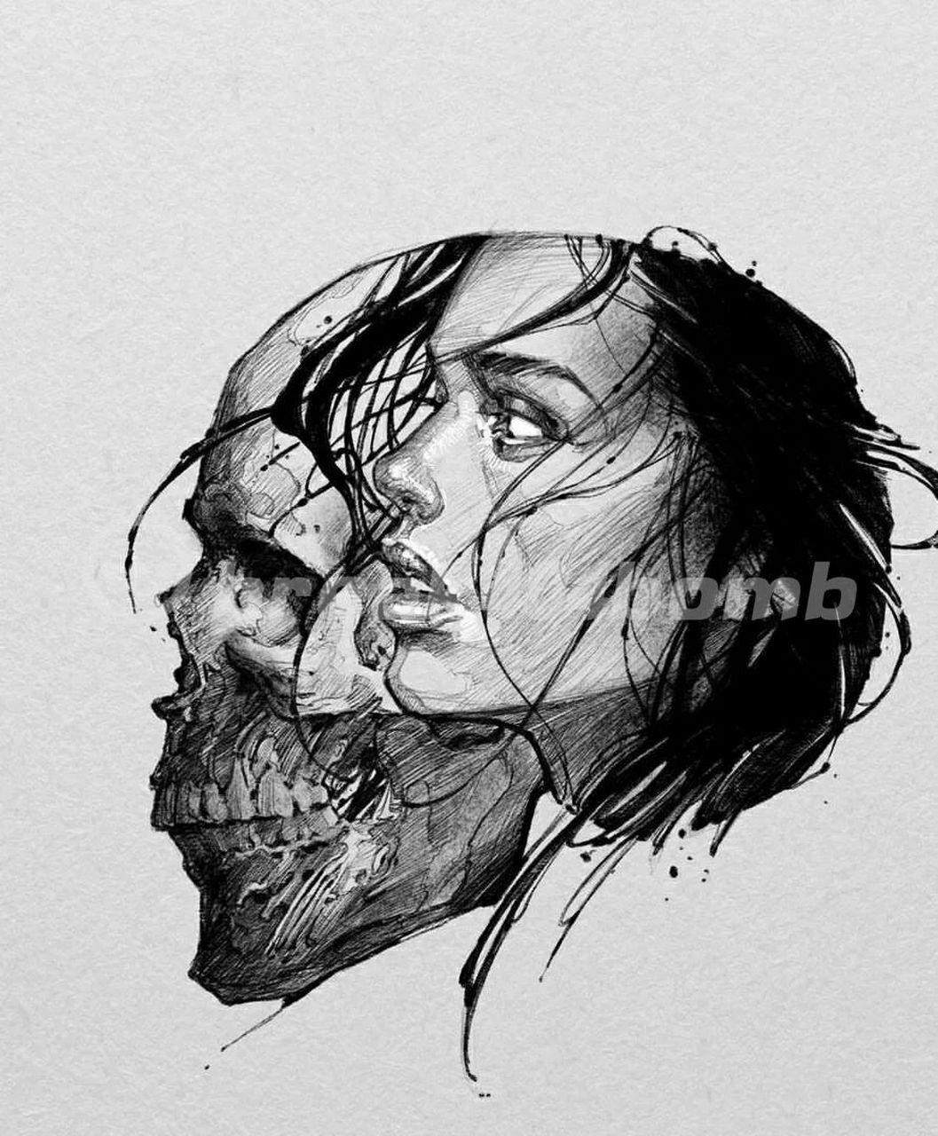 暗黑人物肖像纹身手稿 | 暗黑纹身 适合手臂位置的暗黑人物肖像! . .