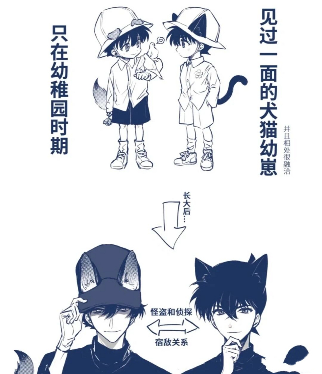 黑羽快斗和工藤新一小时候可真可爱呀! [亲吻][亲吻][微笑][微笑]