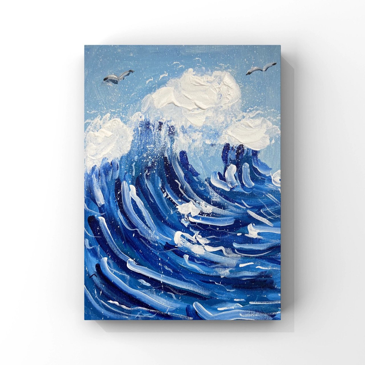 《海浪》儿童绘画 蓝色的大海 海浪的表现 笔触的运用