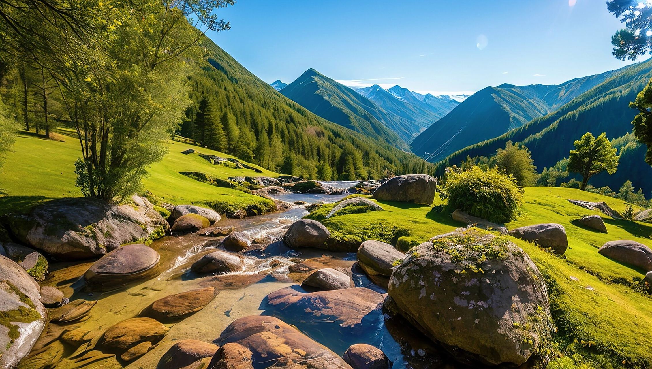 山中美景横屏自然景色