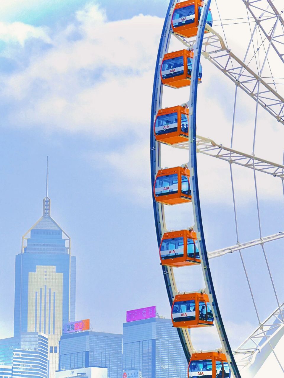 在香港,20块3圈中环摩天轮的羊毛得薅!超值 20块港币可以坐3圈的摩天