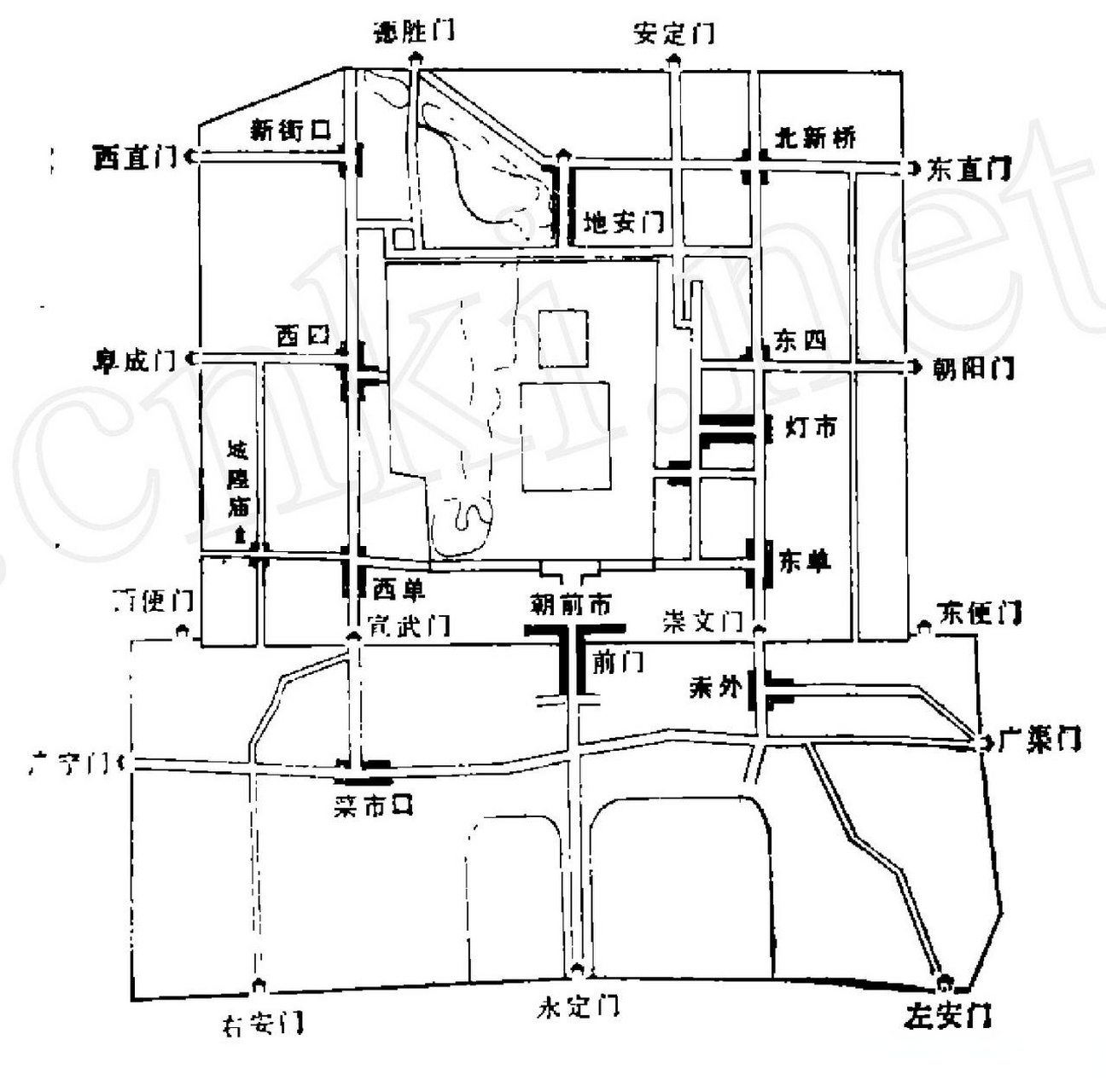 明朝京城平面图图片