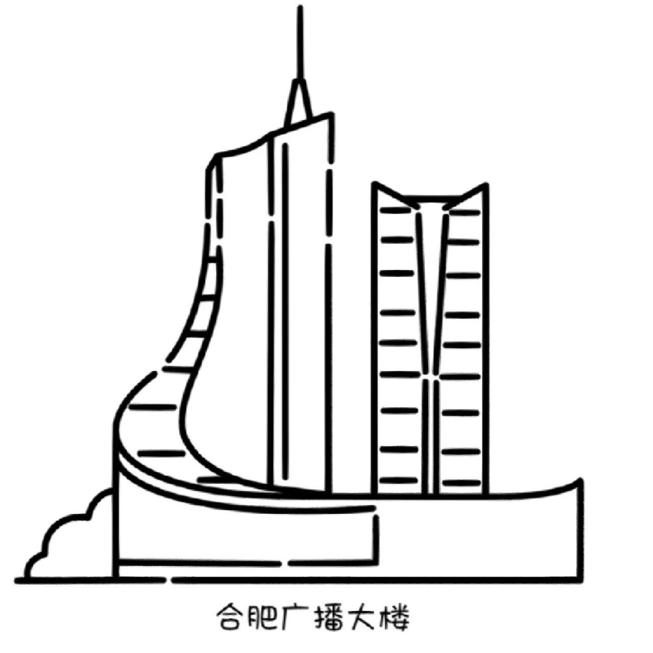 合肥标志性建筑简笔画图片