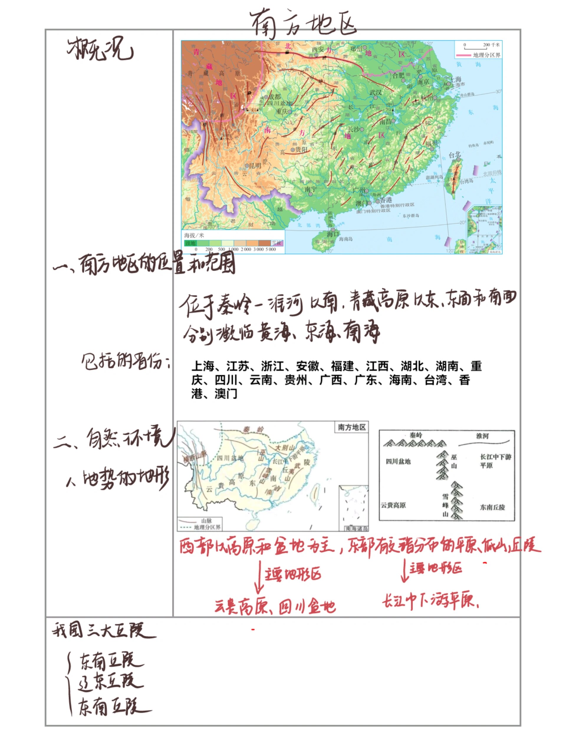 南方地区地理位置图片