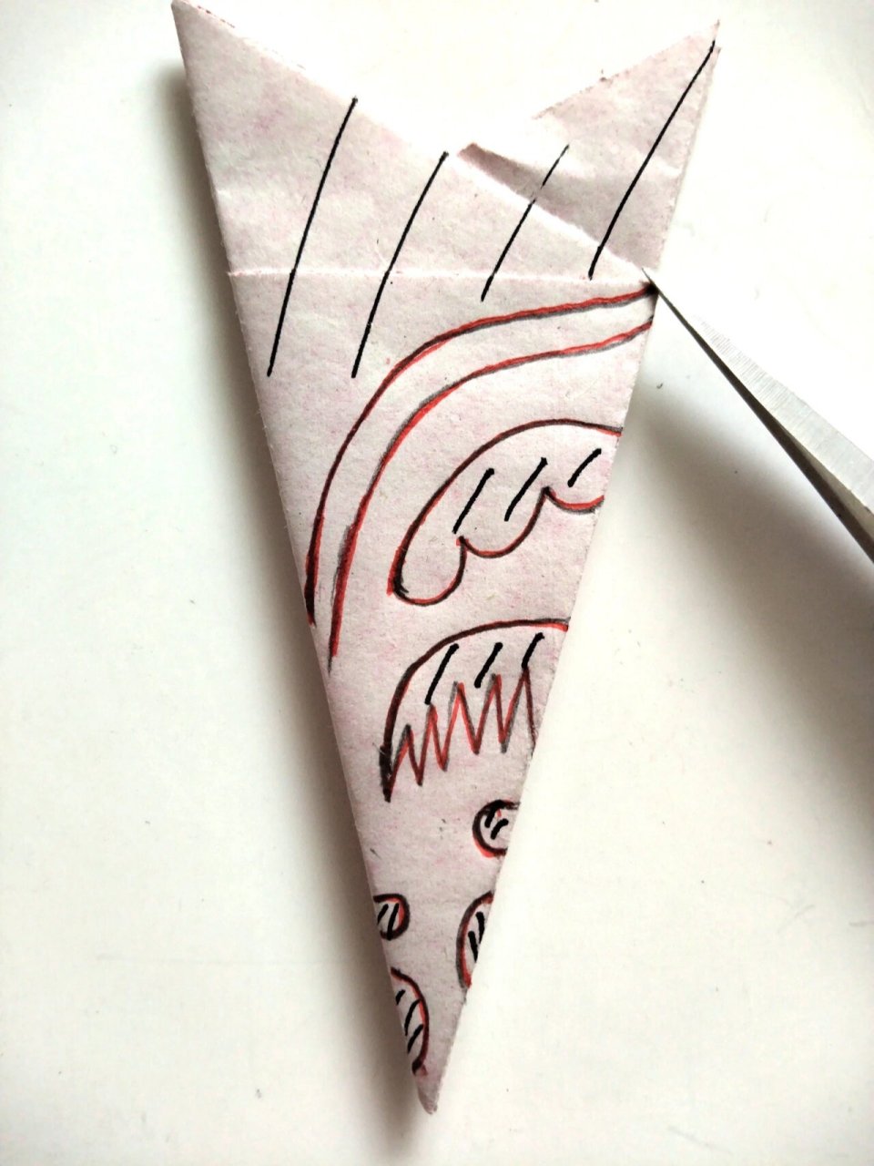 六角折剪,儿童手工剪纸窗花【原创教程】 六角折剪纸,折纸的步骤我以