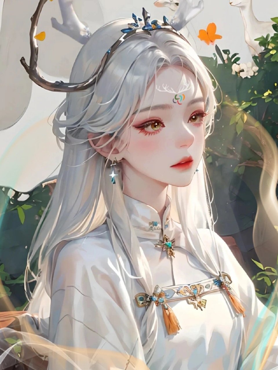 栖身密林救人劫难的鹿王,毛色鹿角洁白如雪,有着善良仁慈的心灵,实浇