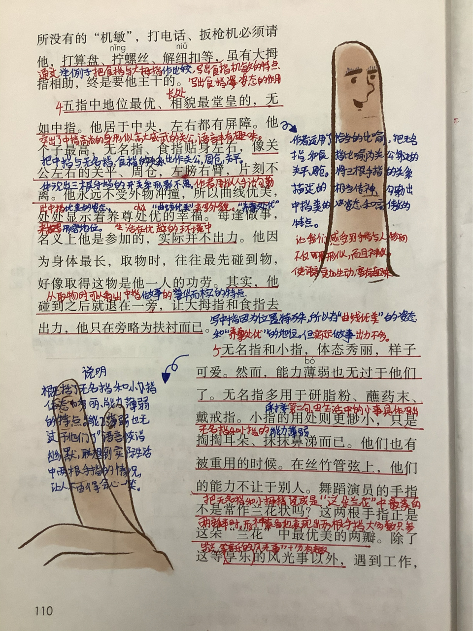 五年级下册语文第22课手指 第一次发笔记,有建议请私聊.