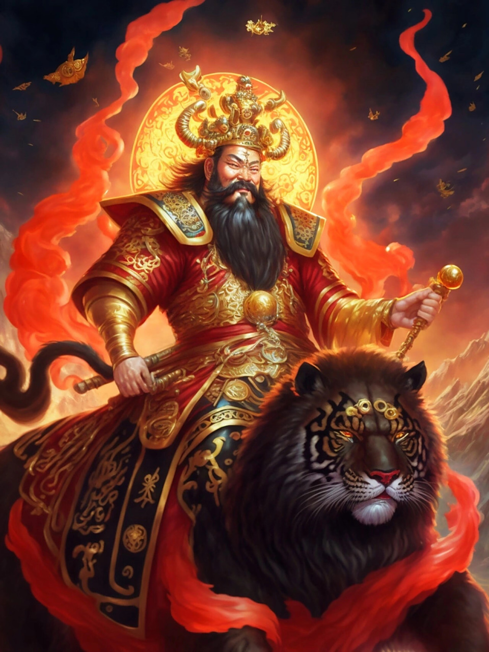 正财神赵公明 初五迎财神,正财神赵公明.