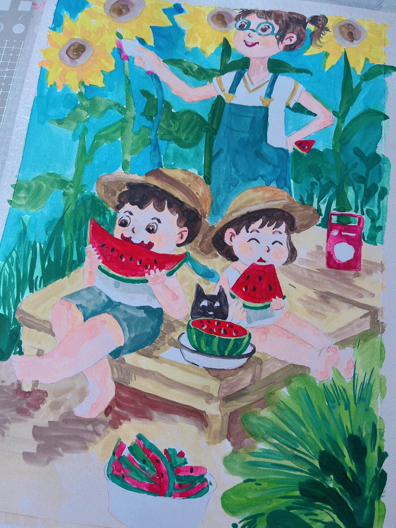 幼编主题绘画9613/50《清凉一夏》 结合夏天特征组织画面内容,运用