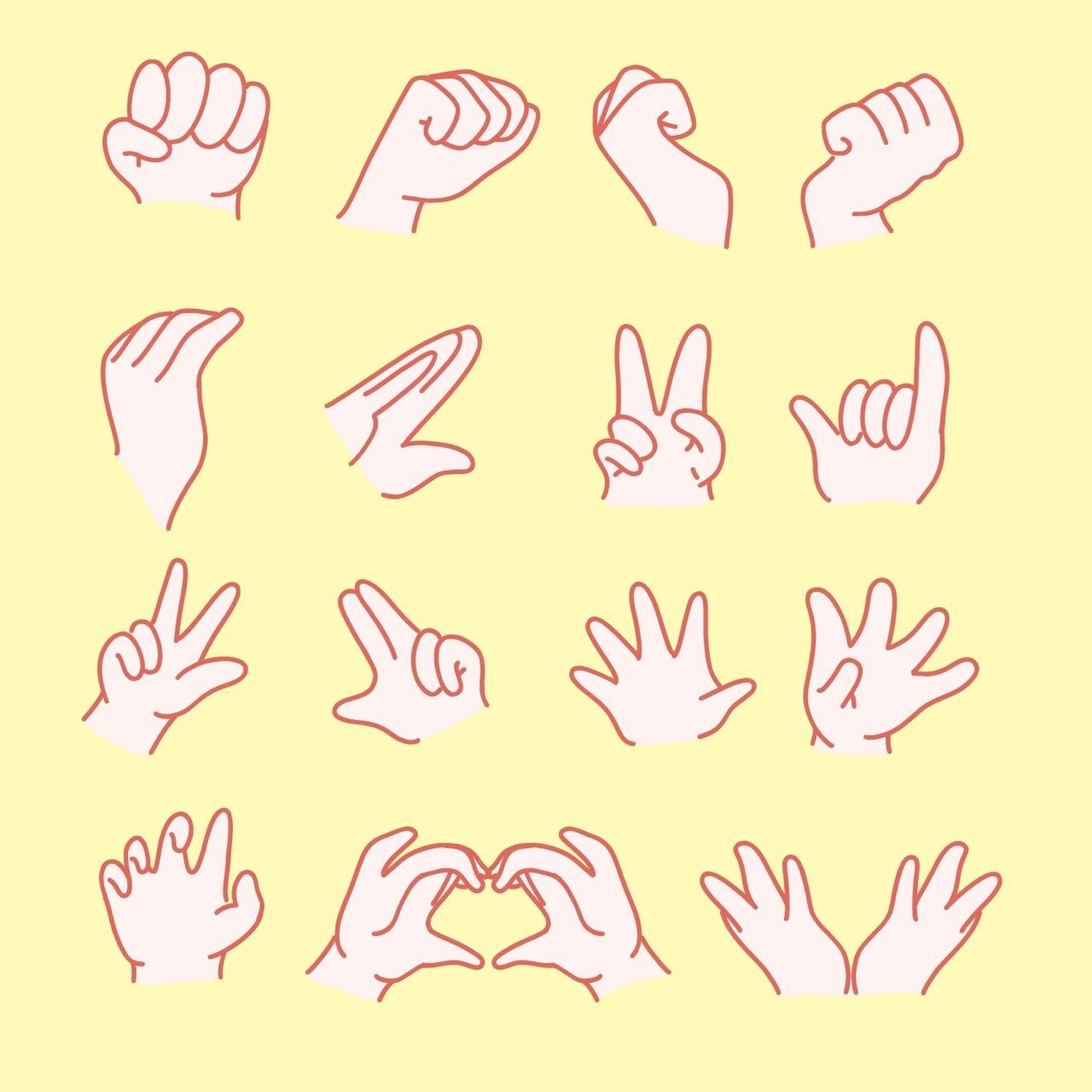 干货素材|q版手部动作画法合集 99之前出了两弹,今天是第三弹!