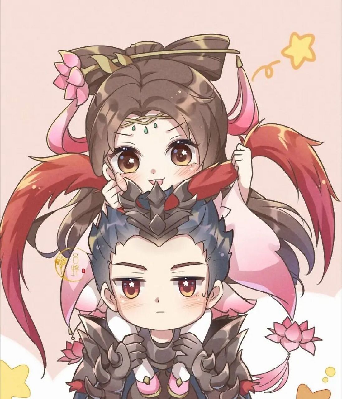 一波貂蝉和吕布的合集 都是自己约的稿件～ 是各自皮肤的拉郎配, 可以