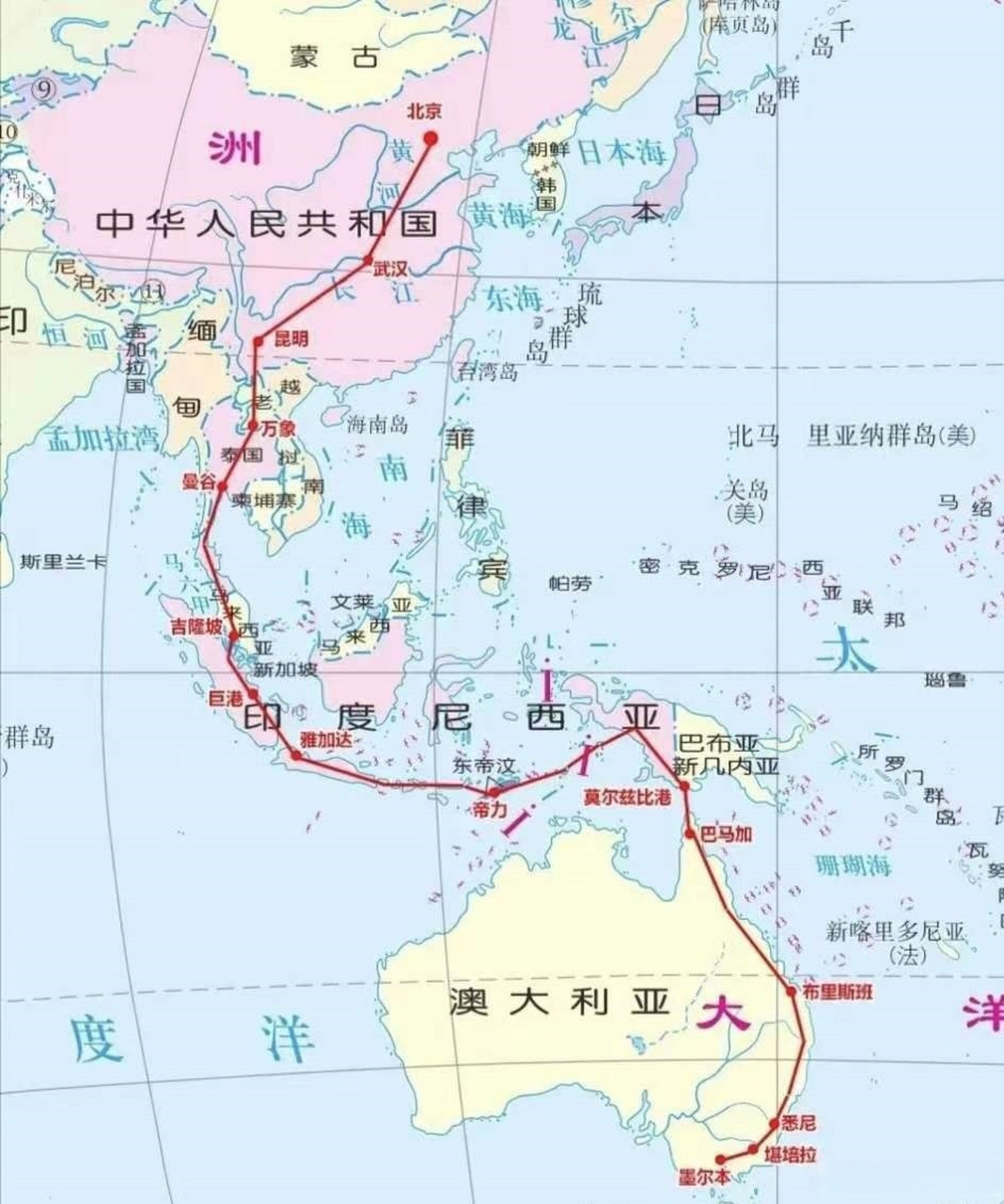 網友:北京直達澳大利亞墨爾本的高鐵,將西太平洋地區的鐵路運力提高