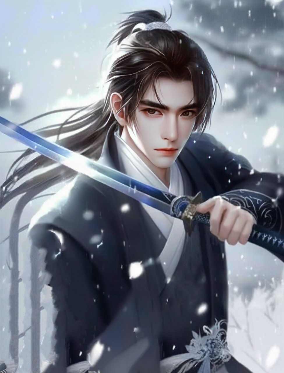 持剑少年六张·图三图四是吐血战损版 图五也比较有意思,像是在以命相