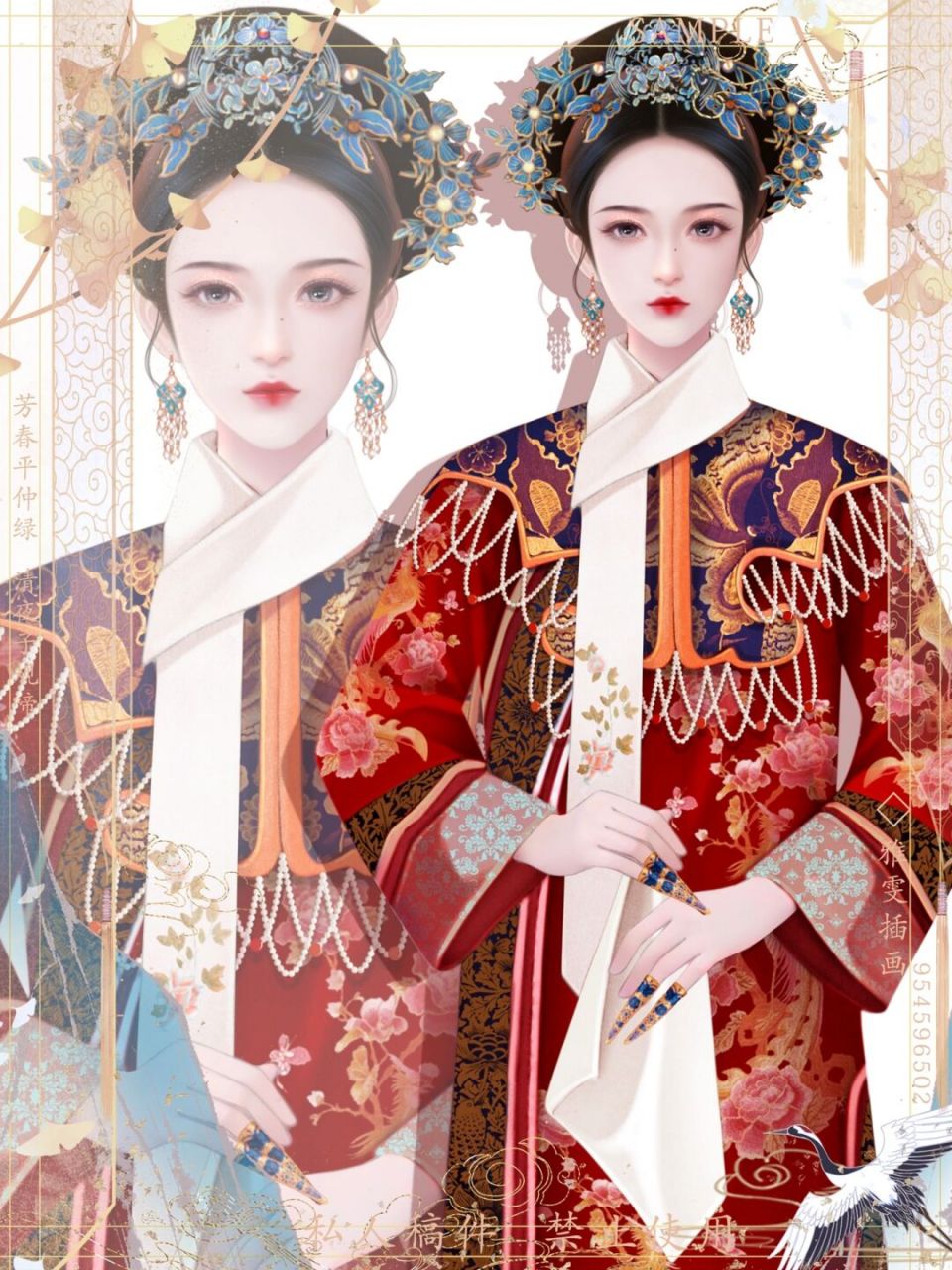 旧图混更,前年画的一套换装立绘,这是其中的清宫系列,五个造型够不够