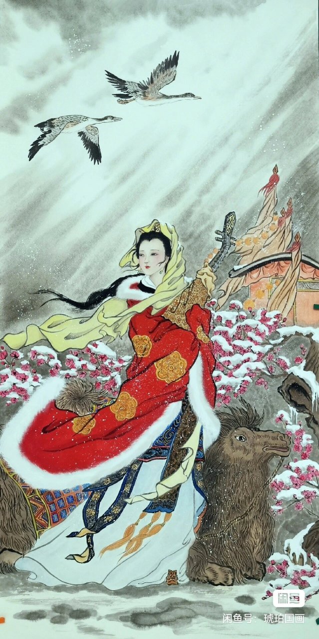 四大美女水彩画