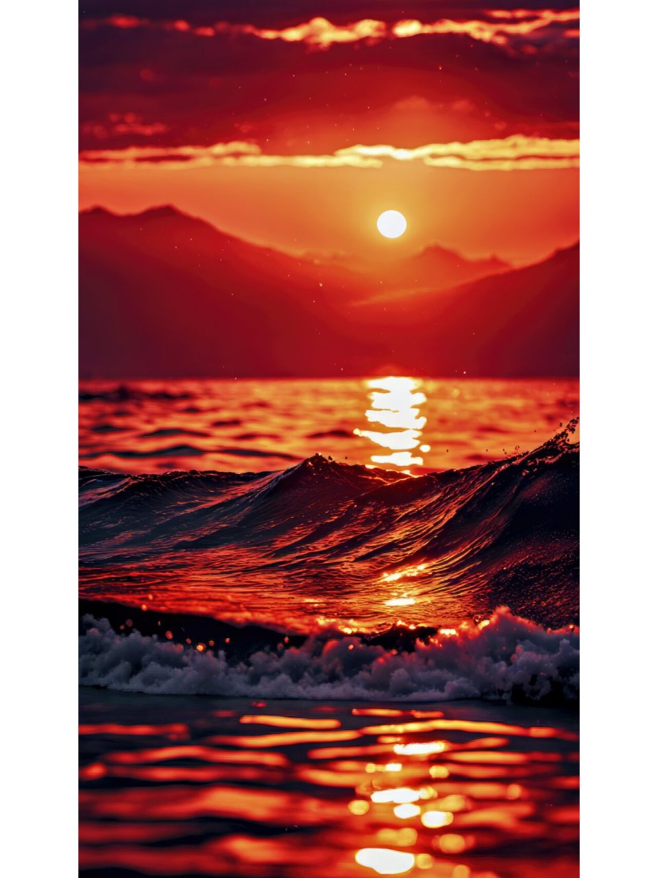 治愈系手机风景壁纸—海边的晚霞 拿图请留痕,需要原图请私信,免费送.