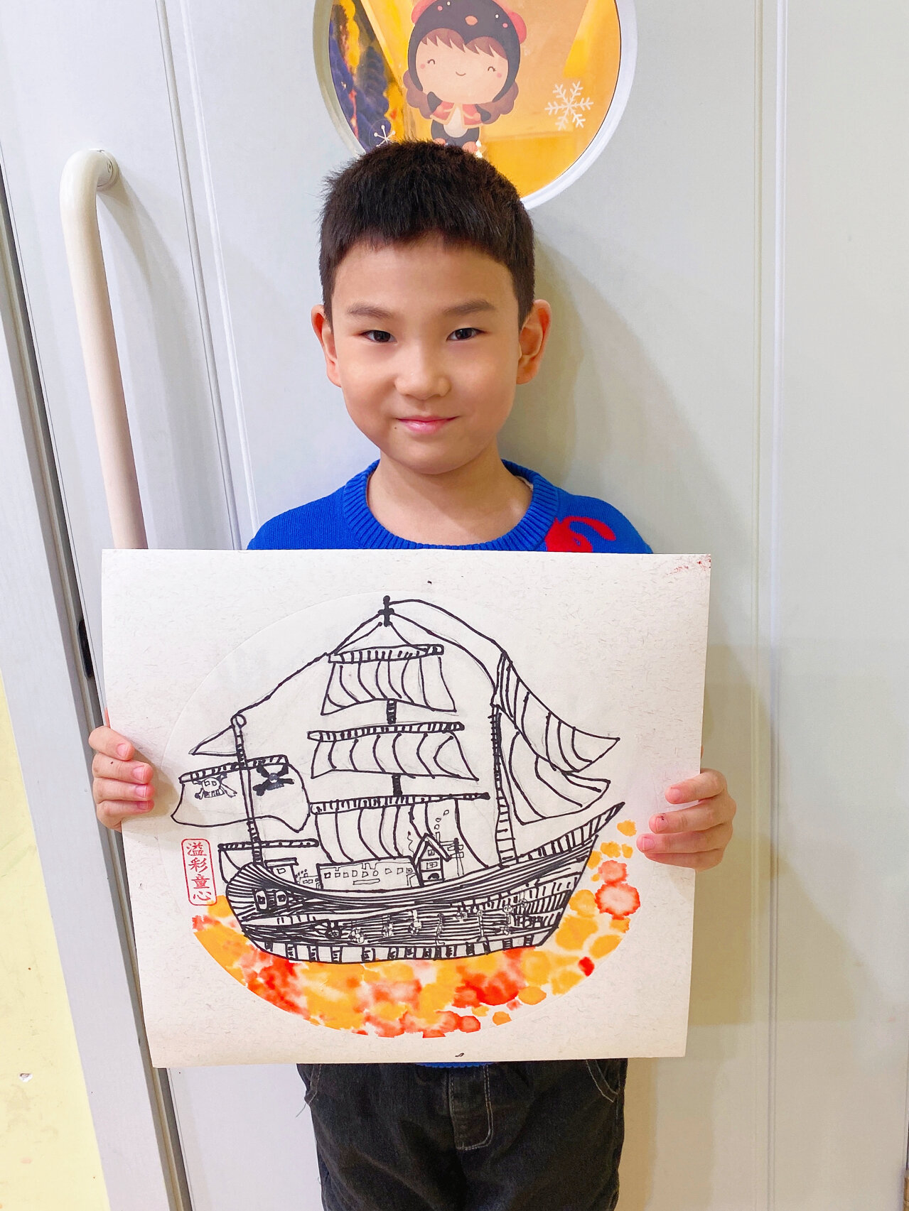 线描船