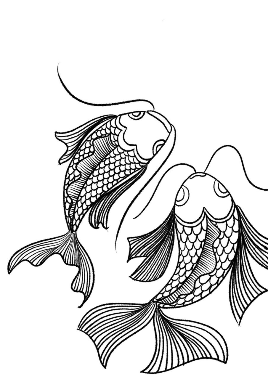 创意美术儿童画教程-鲤鱼跃龙门