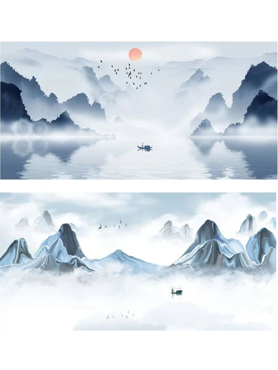 宝贝们,今天分享的是一组中国风山水背景素材—意境丹青