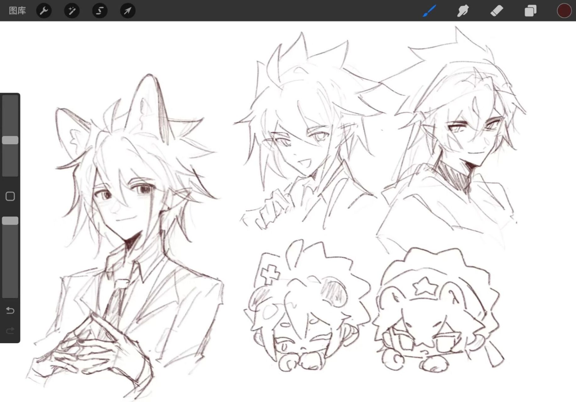 画点雷安  明明每天都在摸鱼,为什么画他俩还是介么丑.