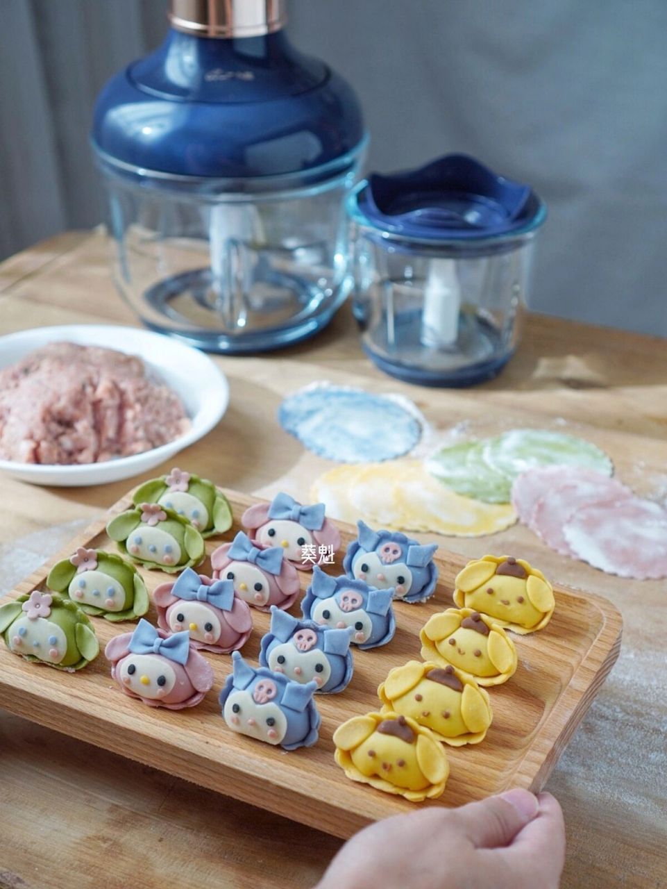 卡通小馄饨|美乐蒂 库洛米 玉桂狗 布丁狗 96面皮配方: 1.