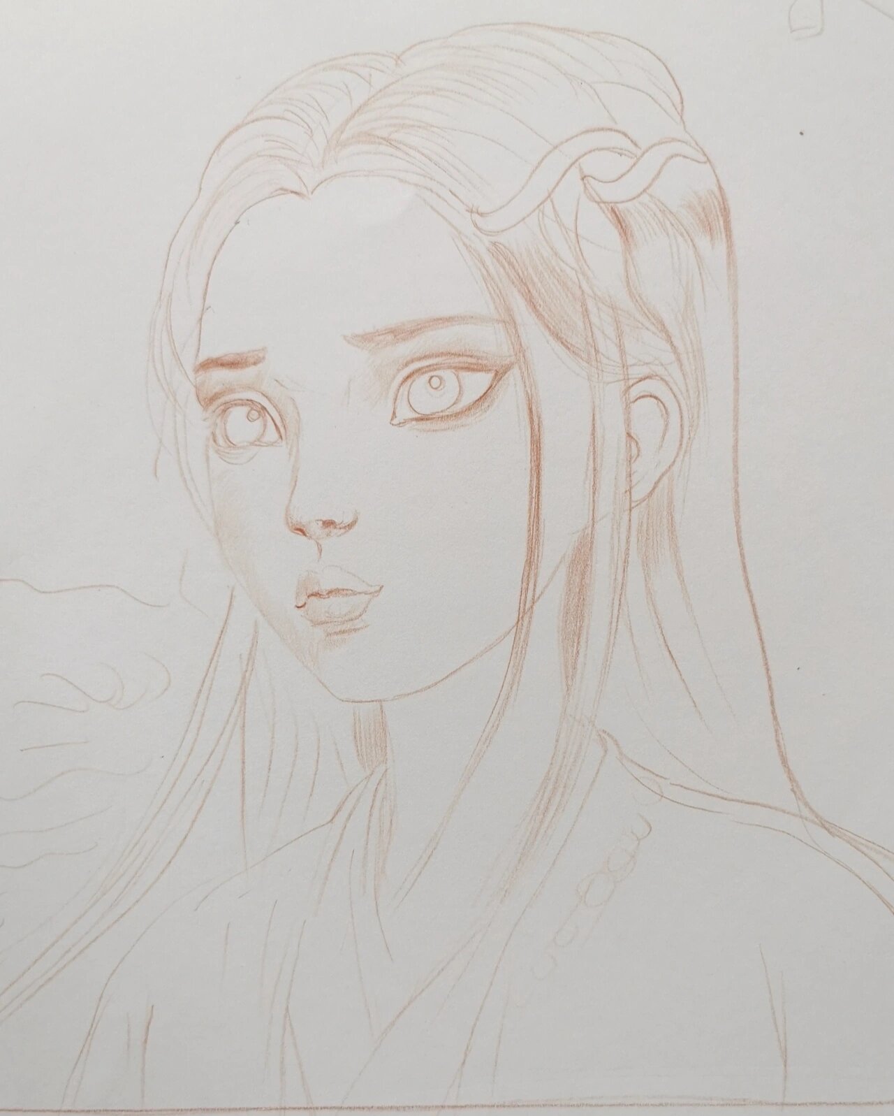 白蛇缘起小白(线稿 步骤图) 94工具:霹雳马彩铅 马克笔 色粉 300k