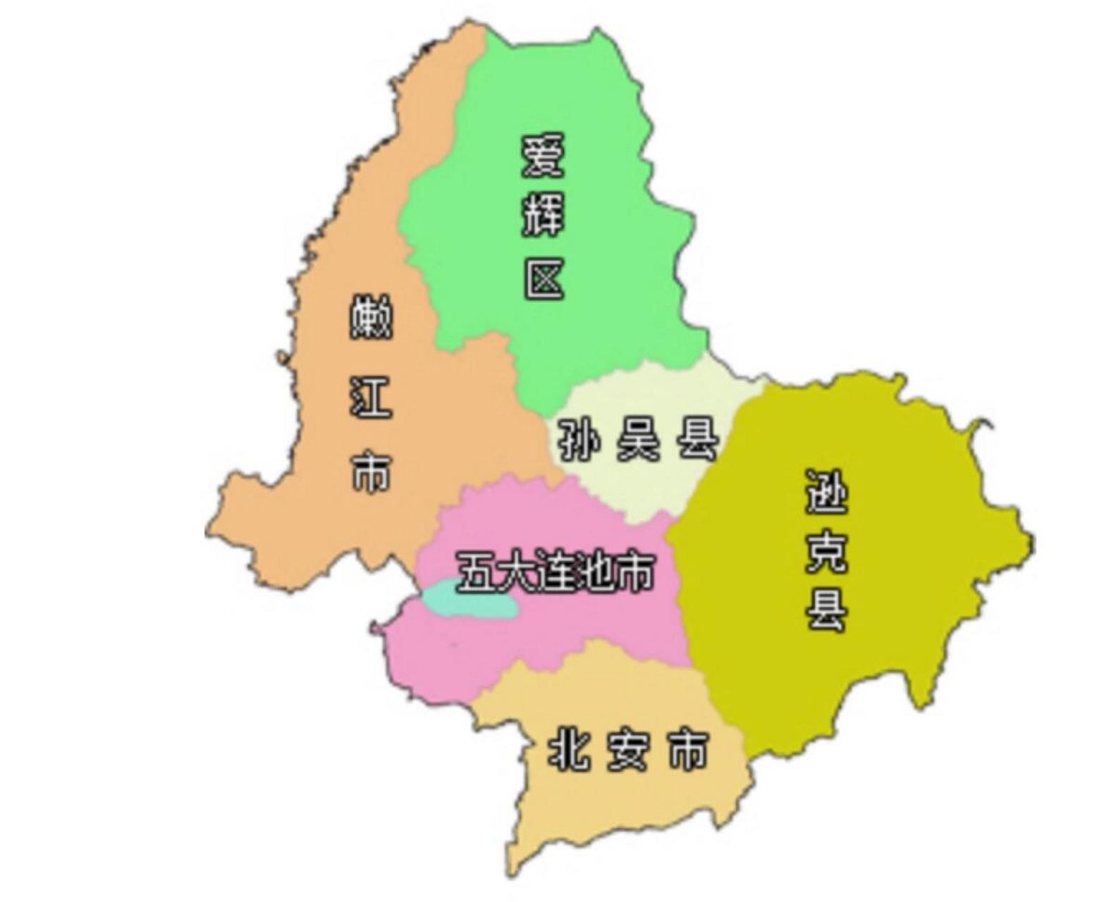 黑河市内地图图片