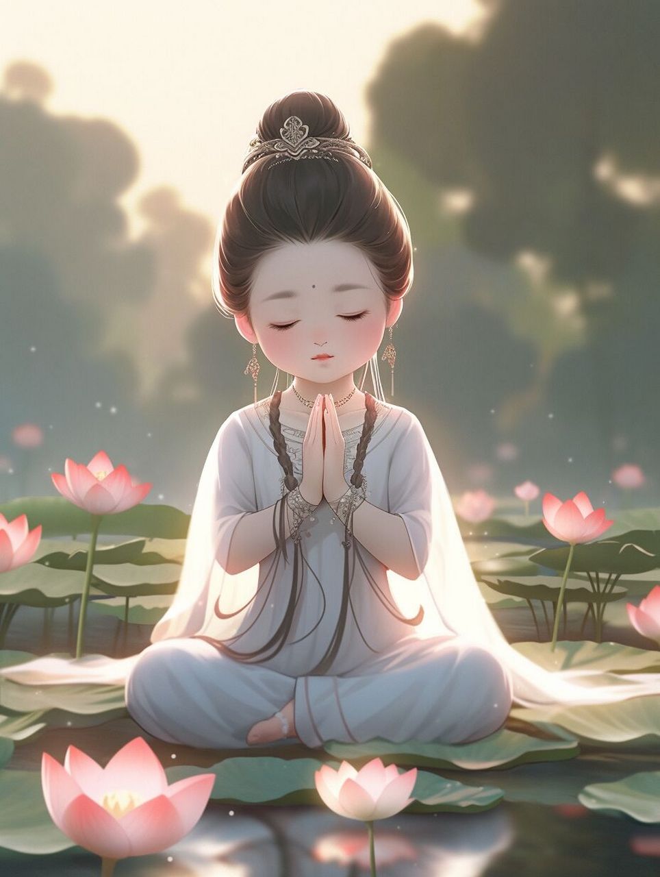 佛系女生头像丨荷塘夜色·第4幕 安好 时光如水,总是无言; 你若安好