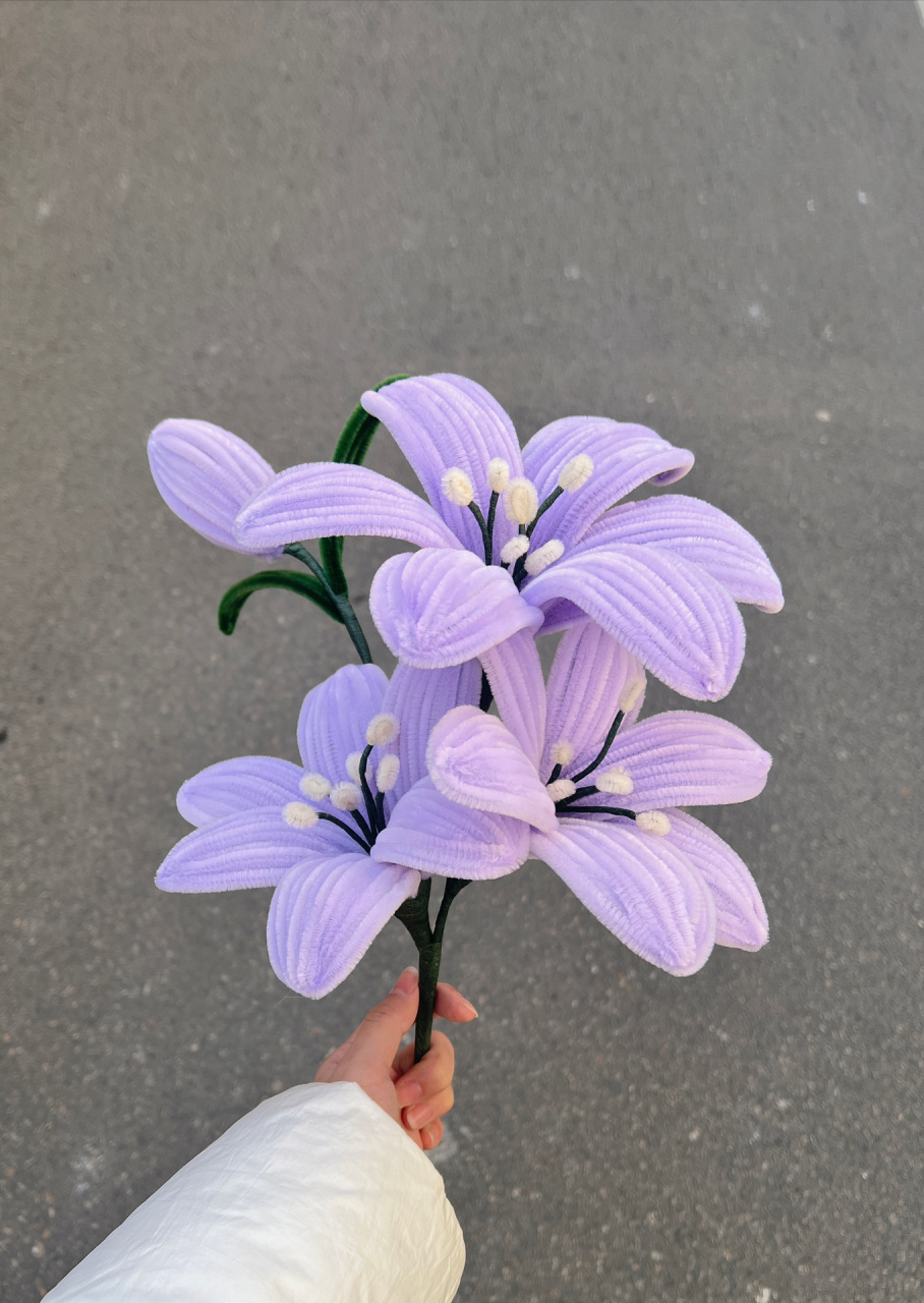 「扭扭棒」送妈妈最爱的紫色百合花束98
