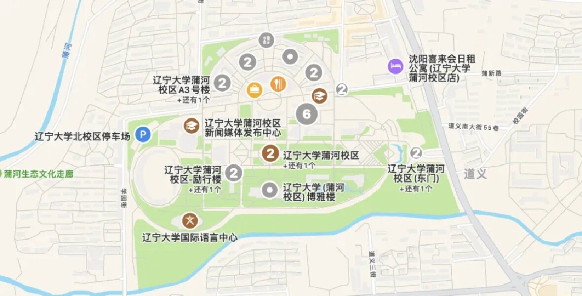 辽宁大学蒲河校区(沈北新区)雅思考点示意图
