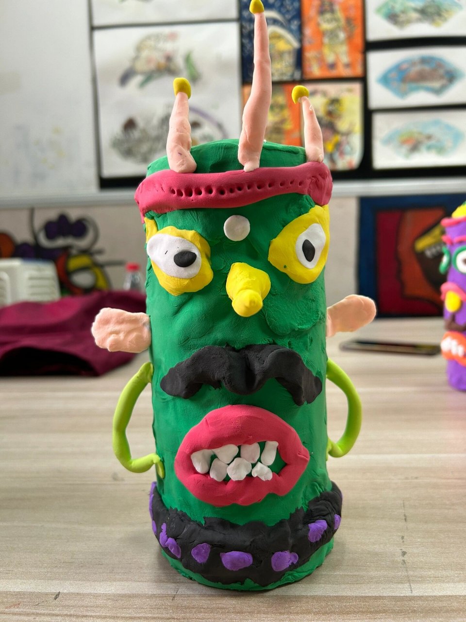 少儿美术/神秘的图腾柱/粘土/大班/5,6岁