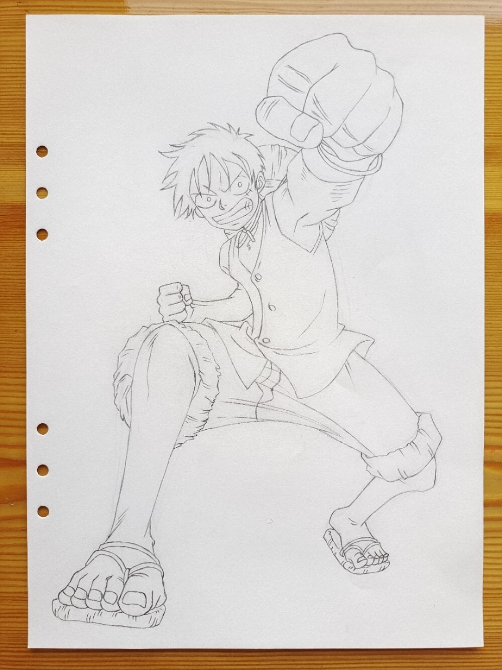 海贼王路飞全身手绘,最后两张原图原图